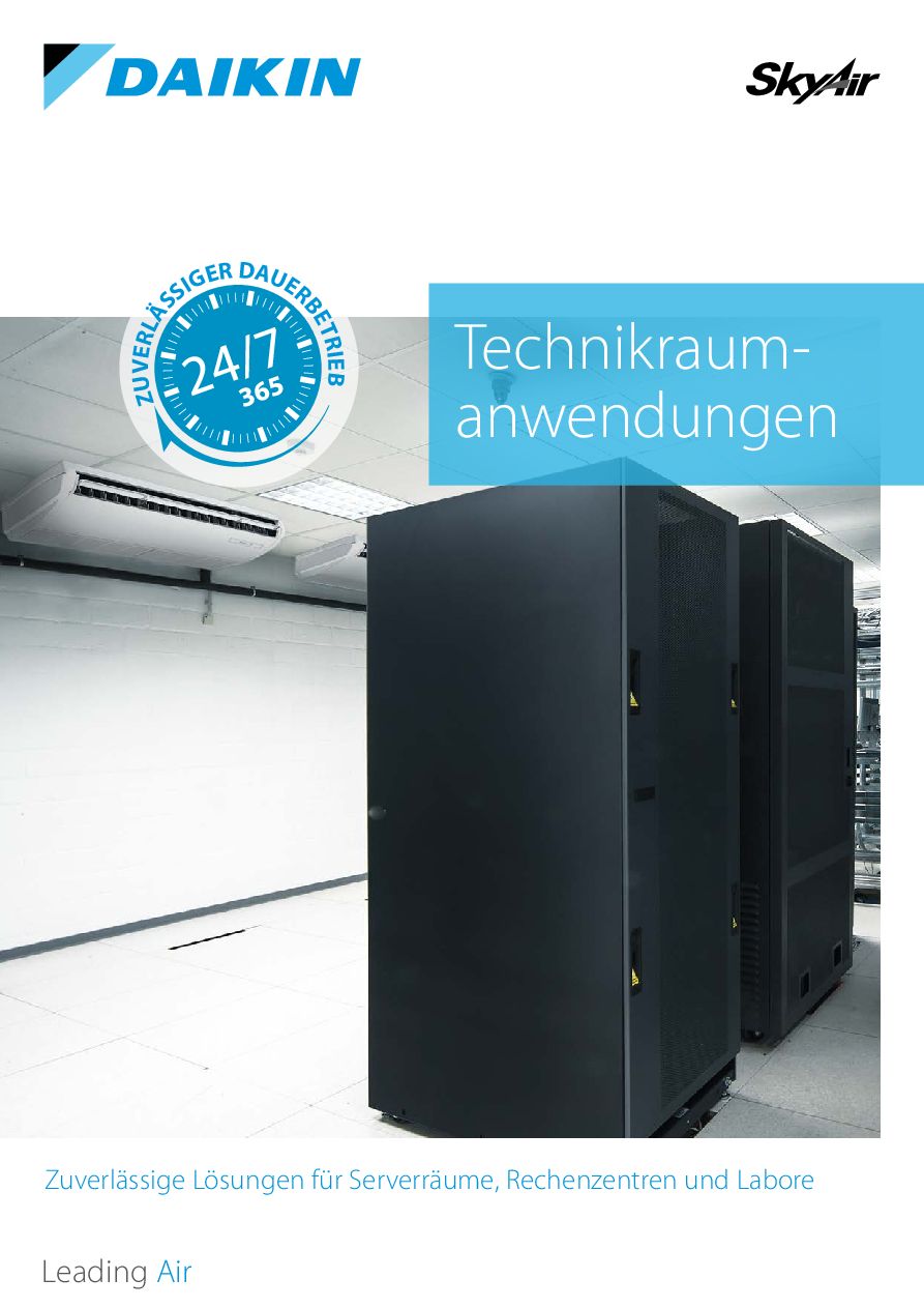 Titelseite der Daikin Broschüre Technikraumanwendungen (PDF)